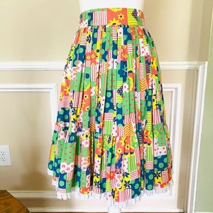 Vintage 70’s Floral Print Western Skirt